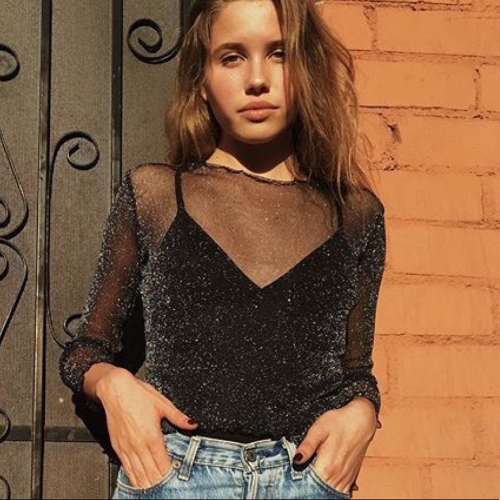 BRANDY BLACK SPARKLY LONG SLEEVE